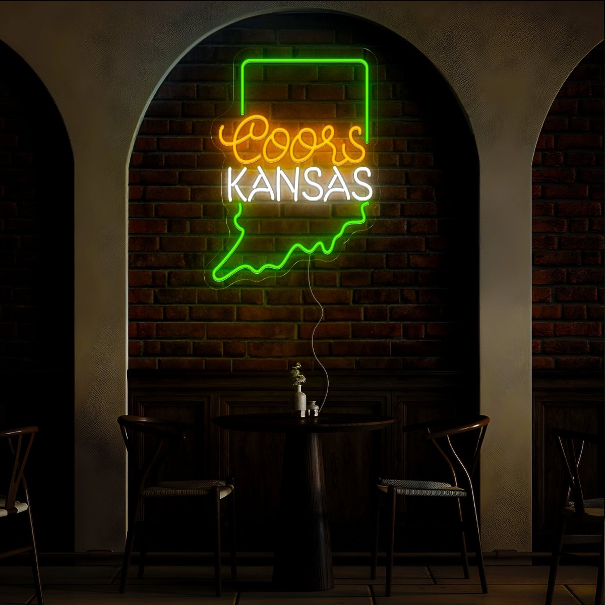 Coors American Kansas Maps Neon Sign - Reels Custom