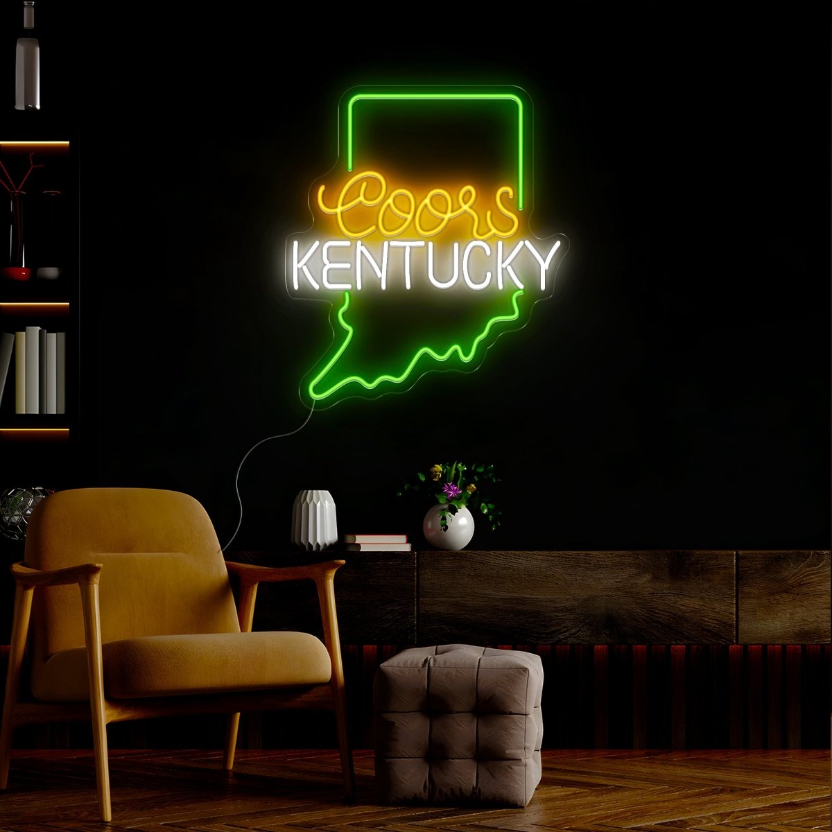 Coors American Kentucky Maps Neon Sign - Reels Custom
