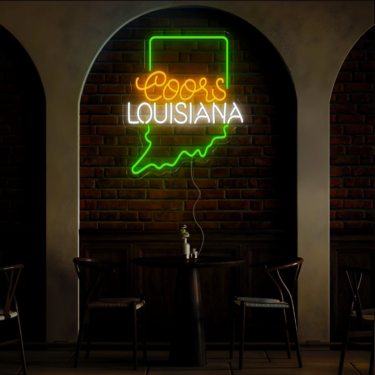 Coors American Louisiana Maps Neon Sign - Reels Custom