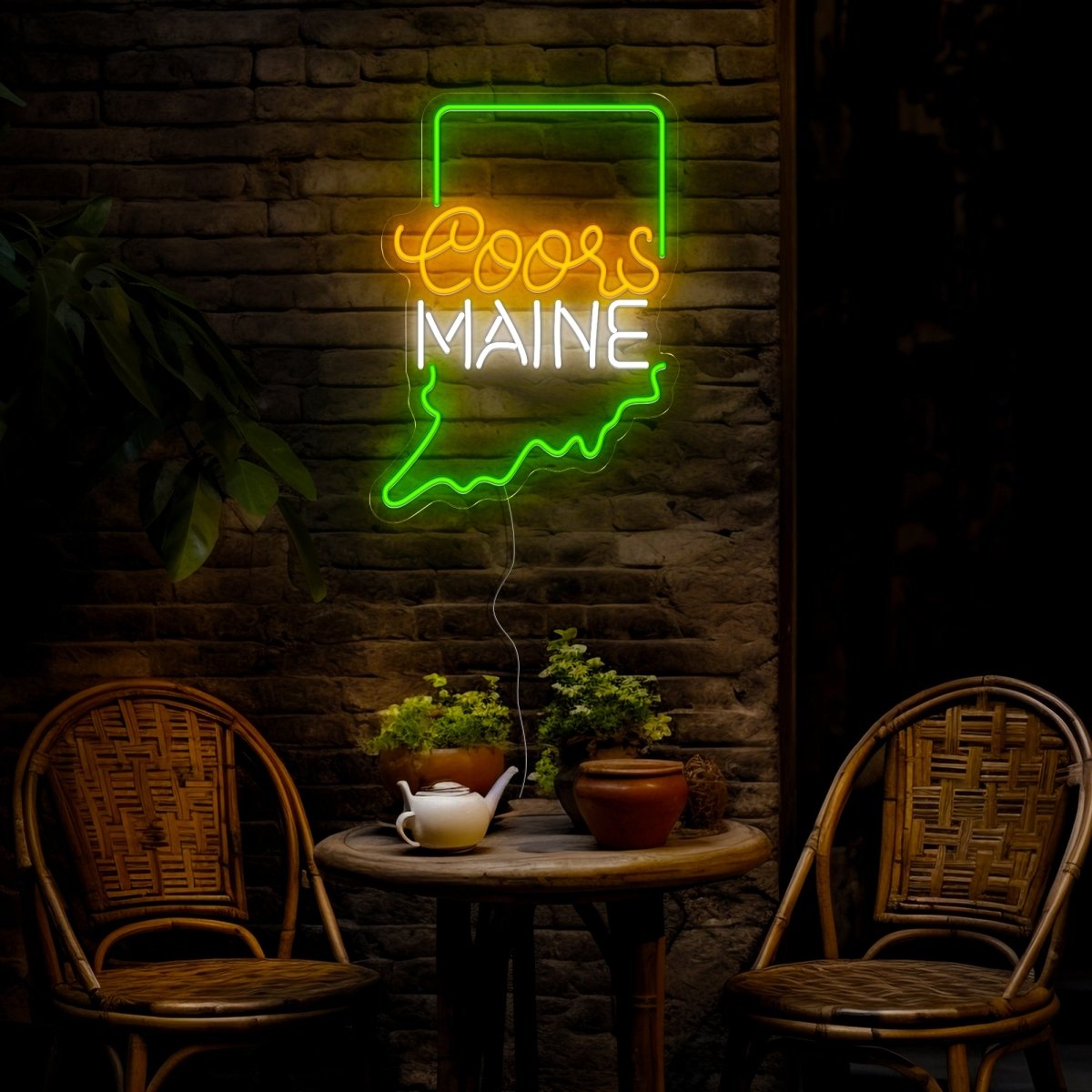 Coors American Maine Maps Neon Sign - Reels Custom