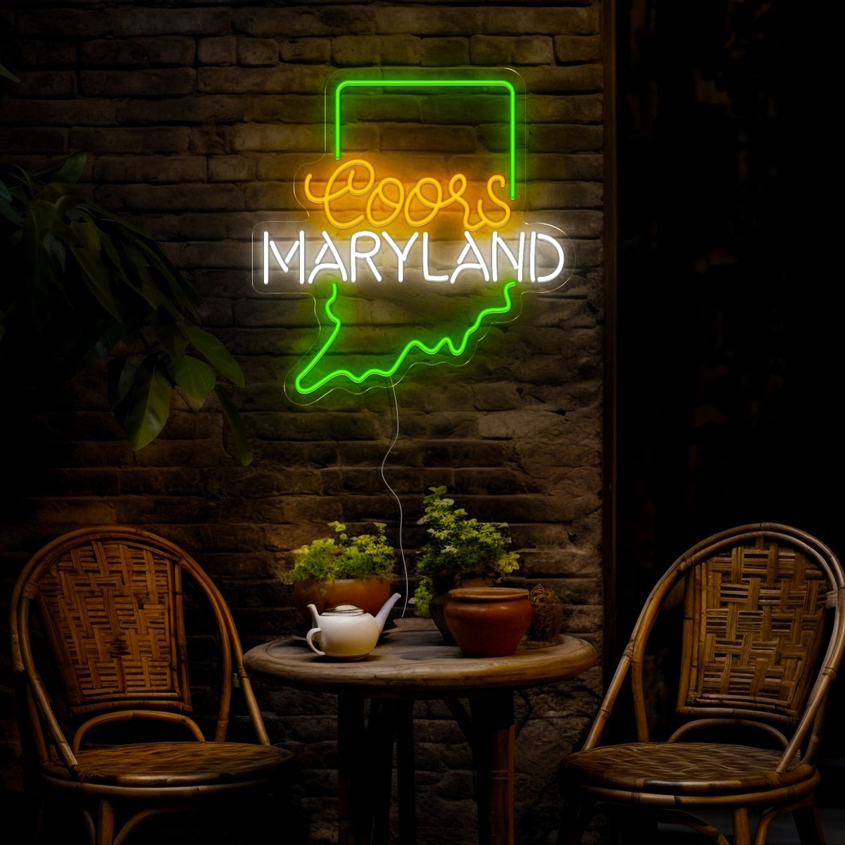 Coors American Marryland Maps Neon Sign - Reels Custom