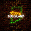 Coors American Marryland Maps Neon Sign - Reels Custom
