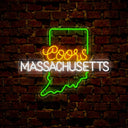 Coors American Massachusetts Maps Neon Sign - Reels Custom
