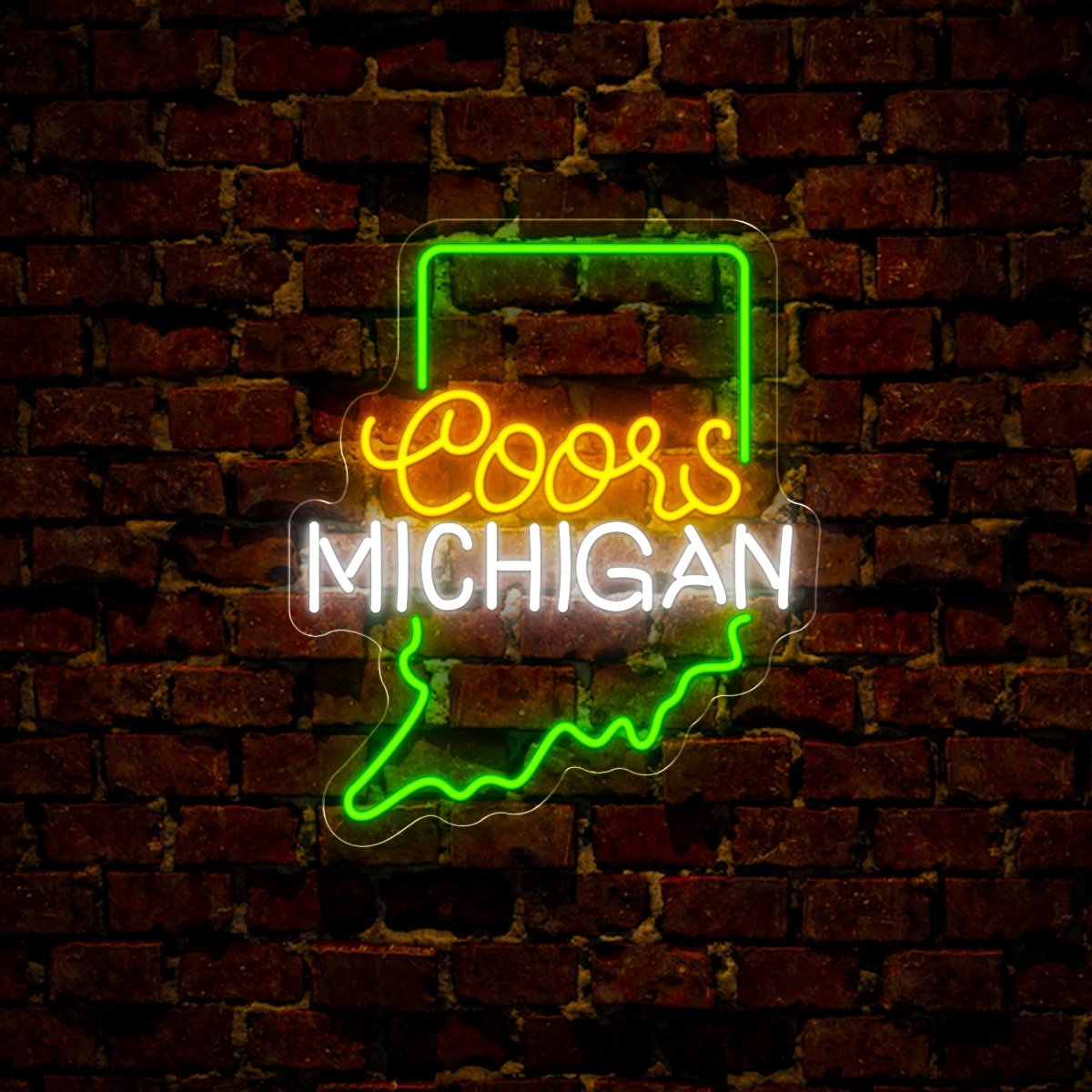 Coors American Michigan Maps Neon Sign - Reels Custom