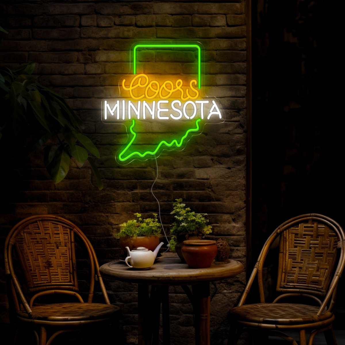 Coors American Minnesota Maps Neon Sign - Reels Custom