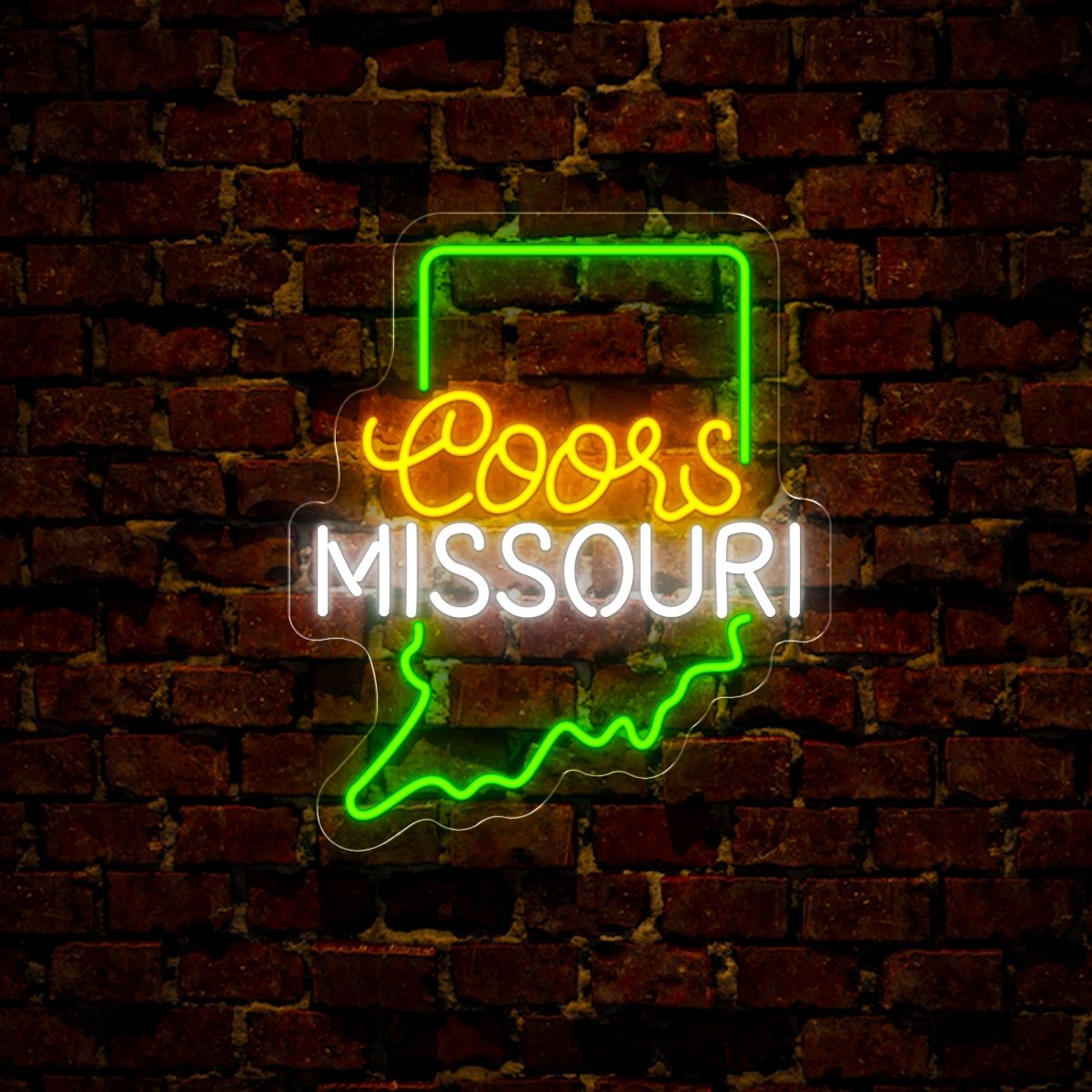 Coors American Missouri Maps Neon Sign - Reels Custom