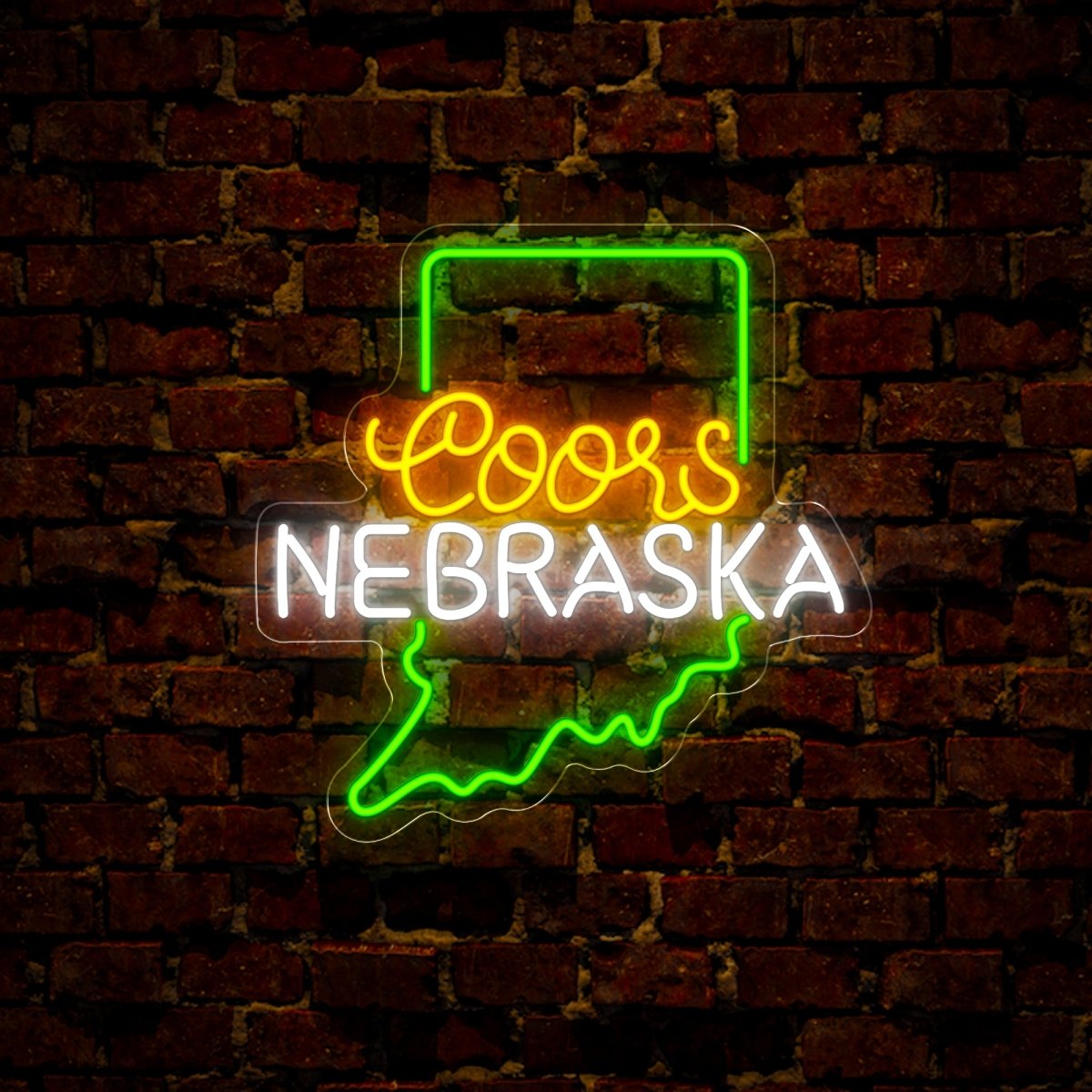 Coors American Nebraska Maps Neon Sign - Reels Custom