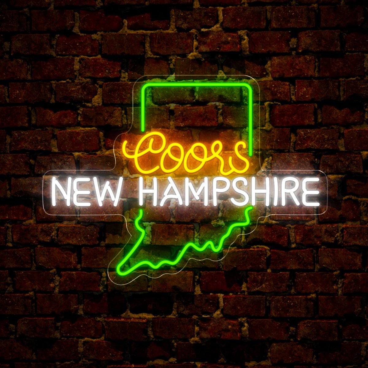 Coors American New Hampshire Maps Neon Sign - Reels Custom