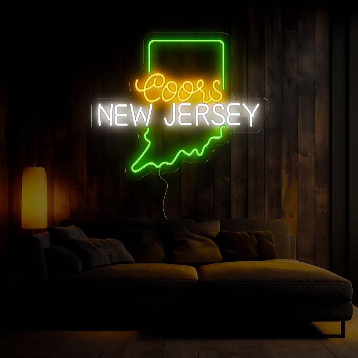Coors American New Jersey Maps Neon Sign - Reels Custom