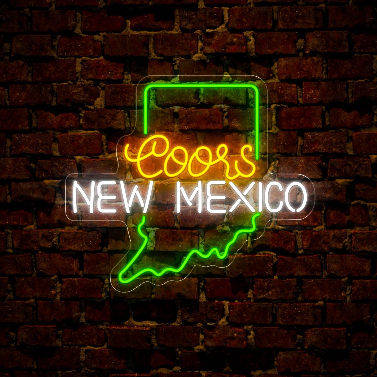 Coors American New Mexico Maps Neon Sign - Reels Custom