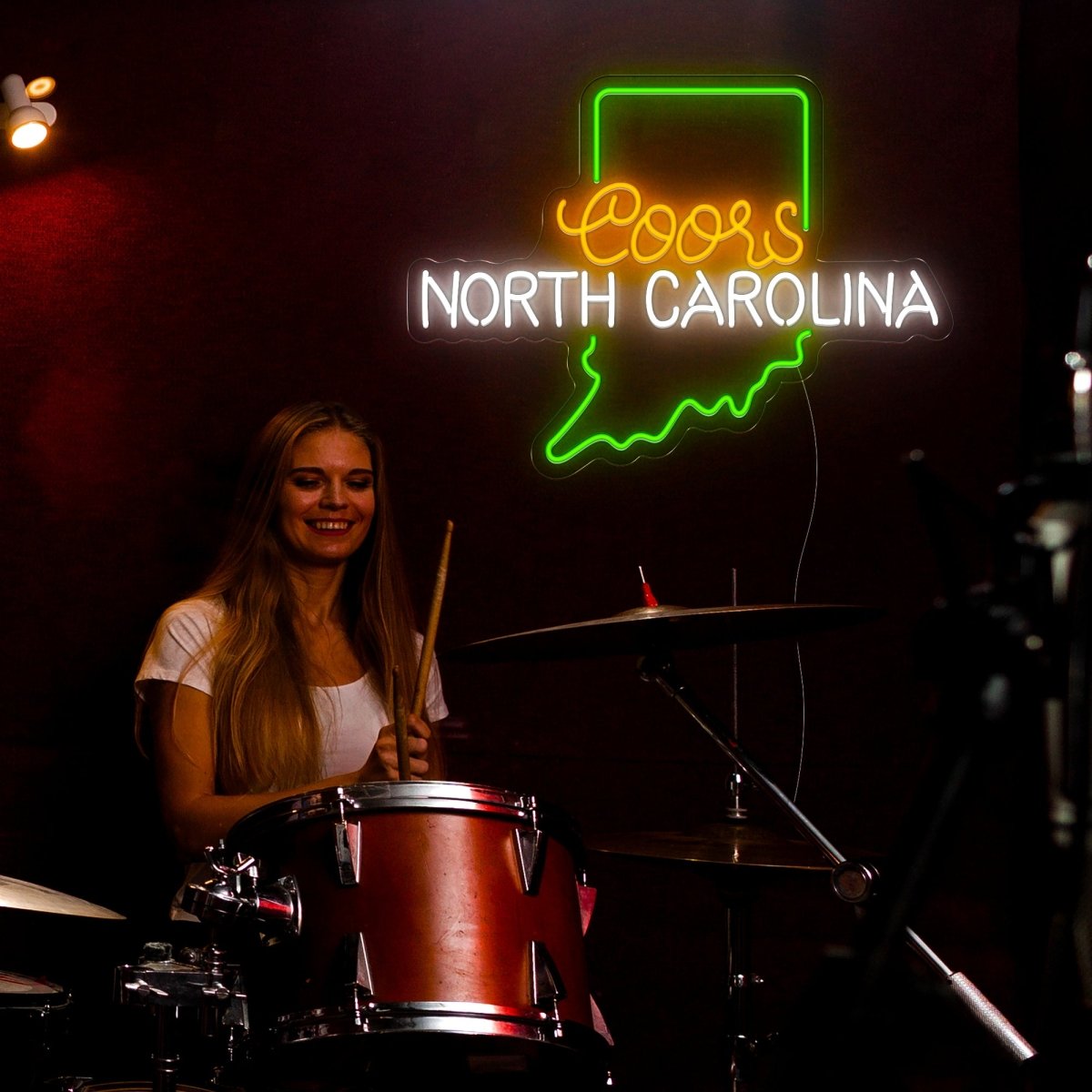 Coors American North Carolina Maps Neon Sign - Reels Custom