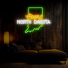 Coors American North Dakota Maps Neon Sign - Reels Custom