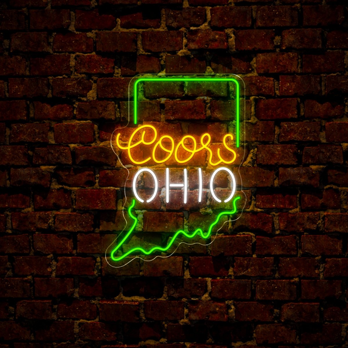 Coors American Ohio Maps Neon Sign - Reels Custom