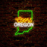 Coors American Oregon Maps Neon Sign - Reels Custom