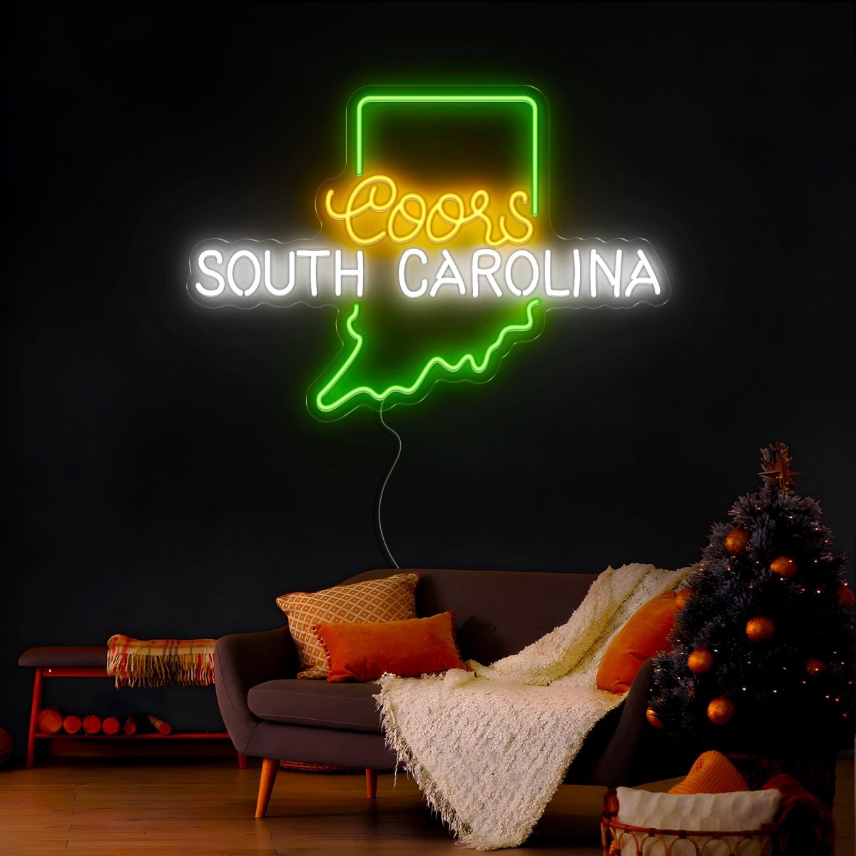 Coors American South Carolina Maps Neon Sign - Reels Custom
