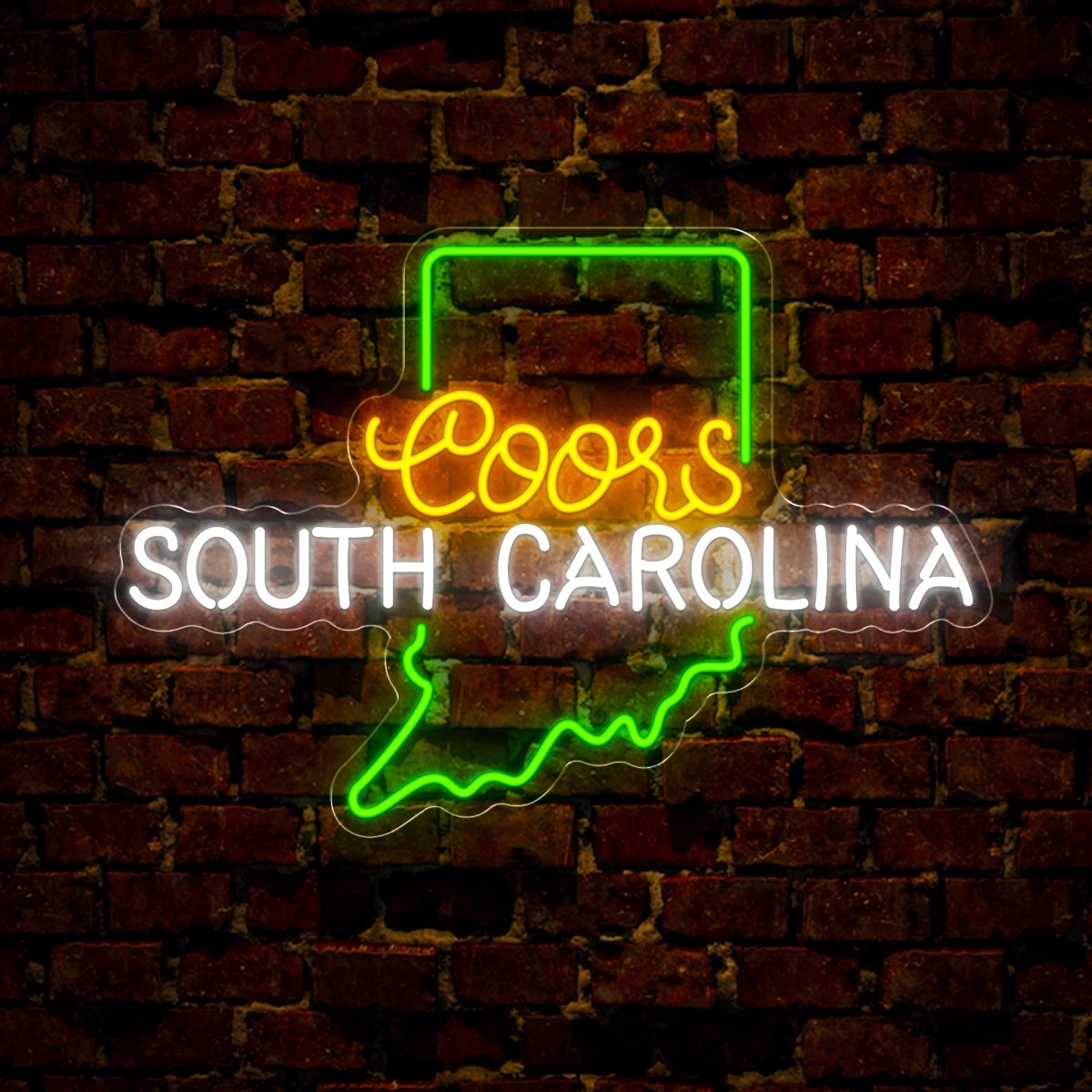 Coors American South Carolina Maps Neon Sign - Reels Custom