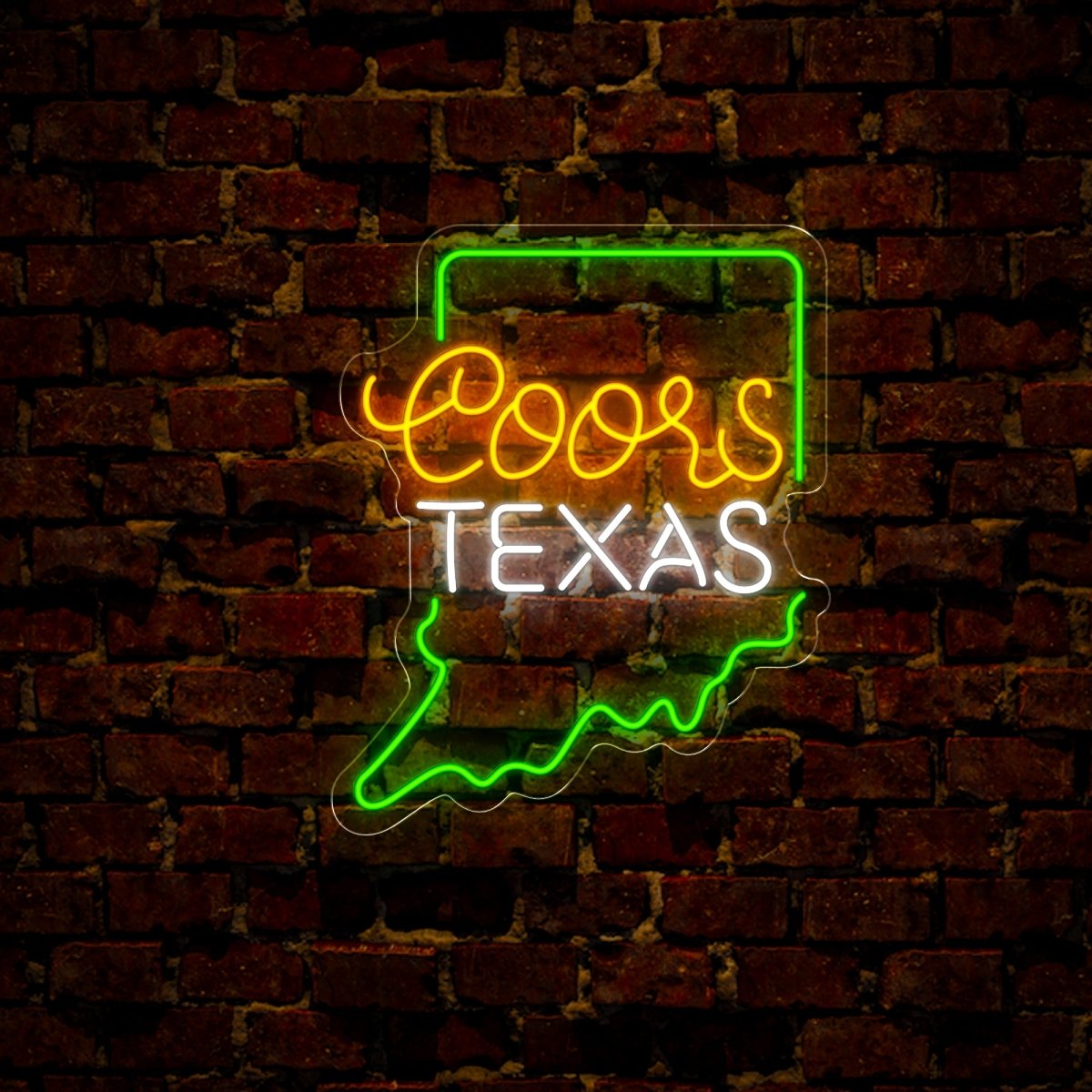 Coors American Texas Maps Neon Sign - Reels Custom