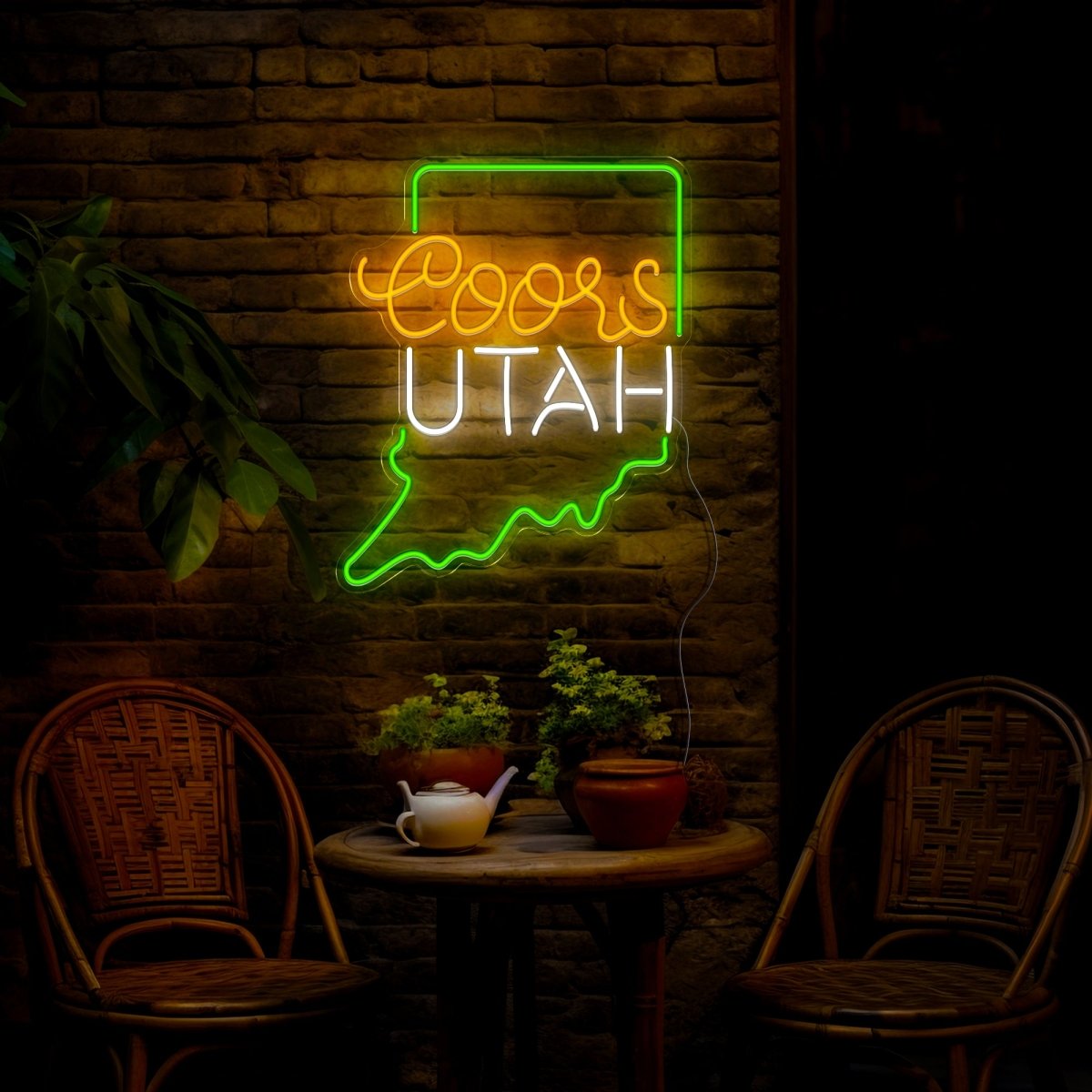 Coors American Utah Maps Neon Sign - Reels Custom