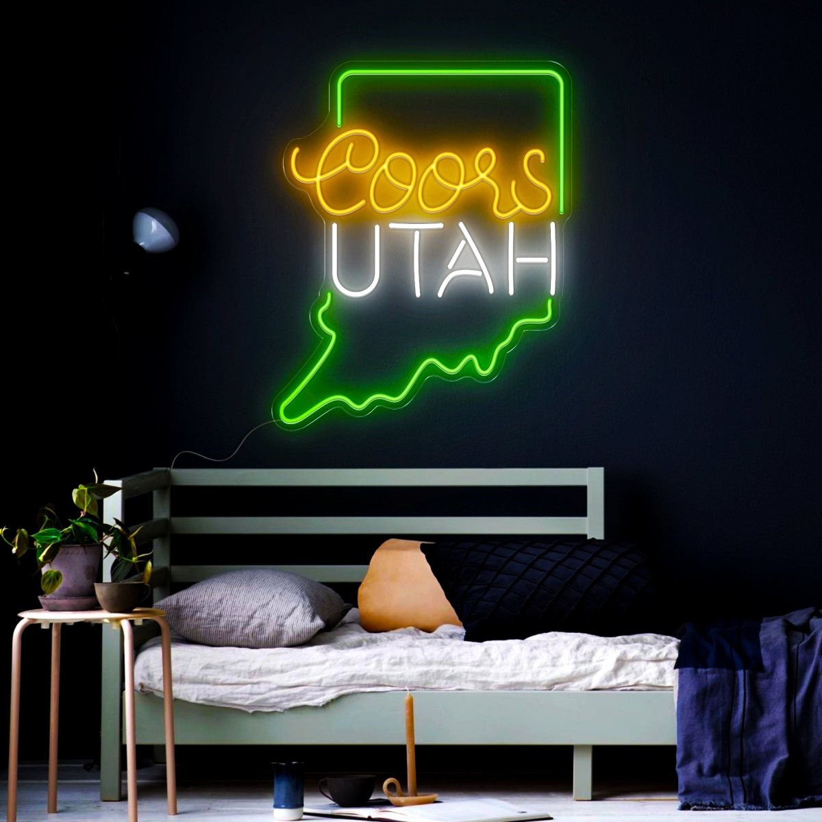 Coors American Utah Maps Neon Sign - Reels Custom
