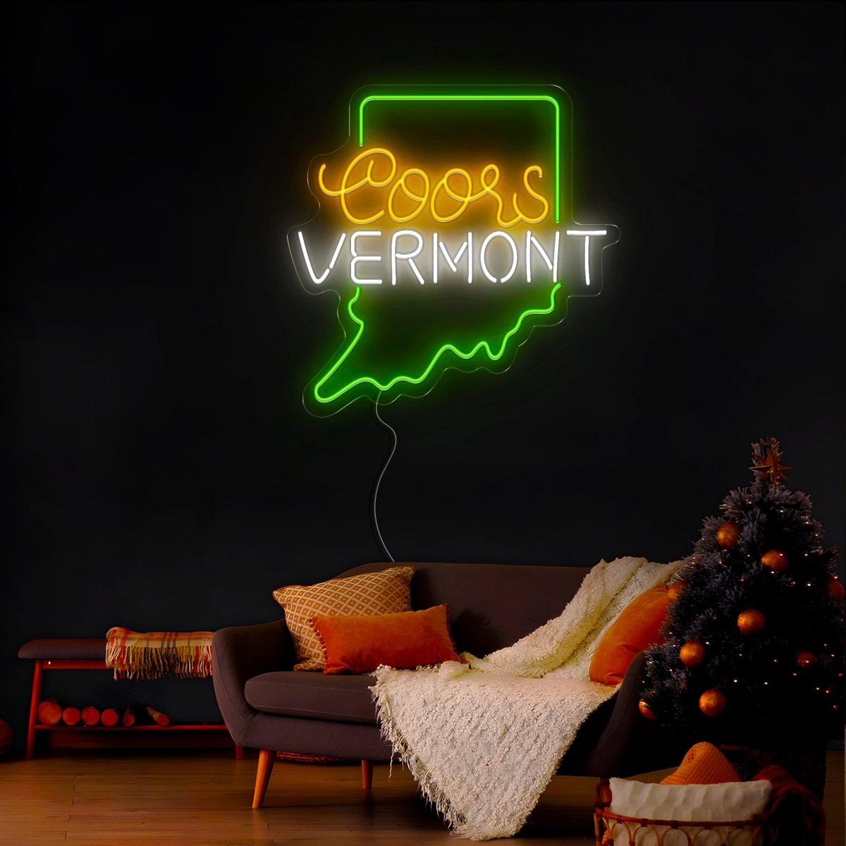 Coors American Vermont Maps Neon Sign - Reels Custom