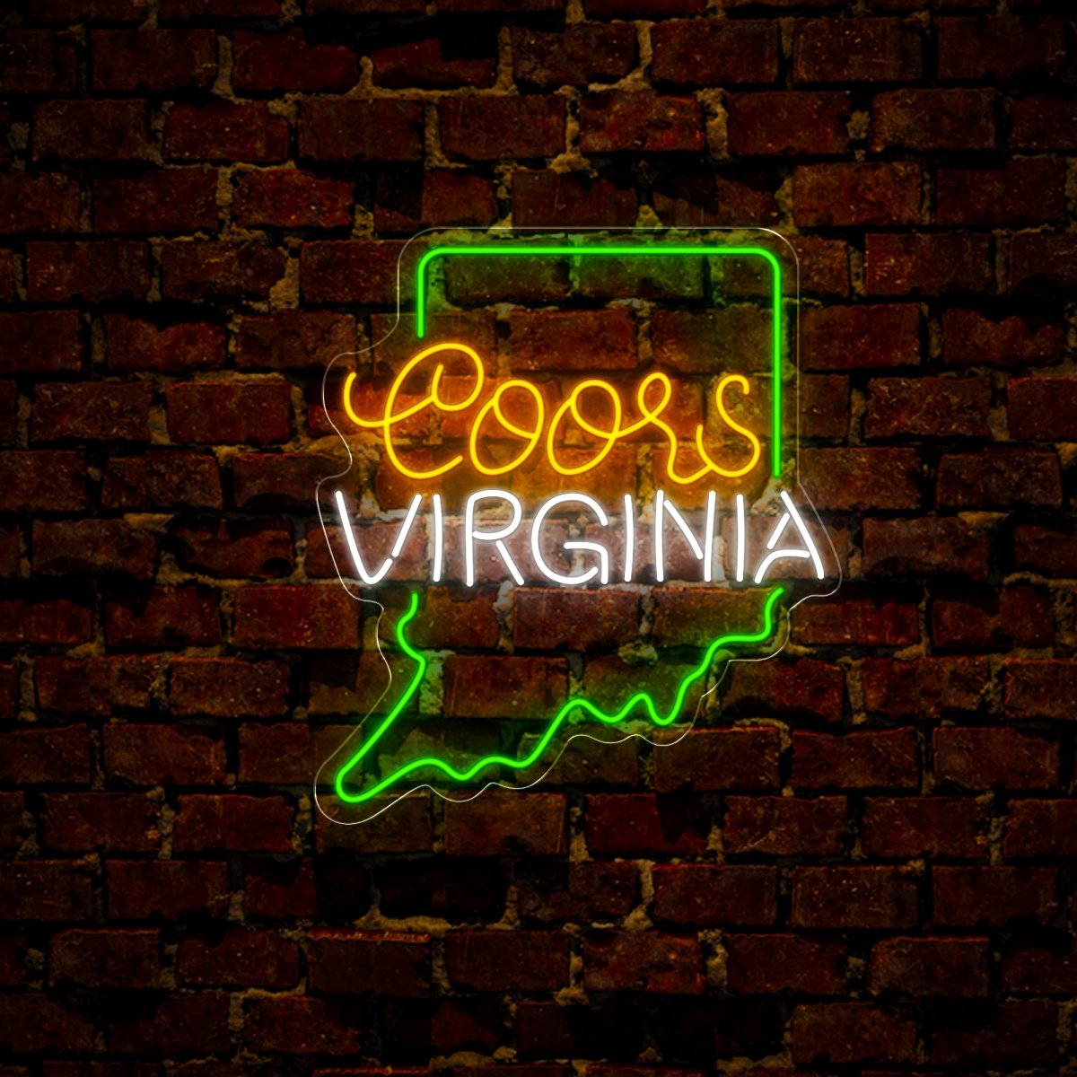 Coors American Virginia Maps Neon Sign - Reels Custom