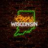 Coors American Wisconsin Maps Neon Sign - Reels Custom