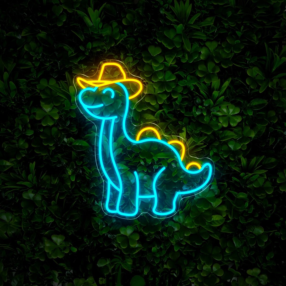 Cowboy Dinosaur Neon Sign - Reels Custom