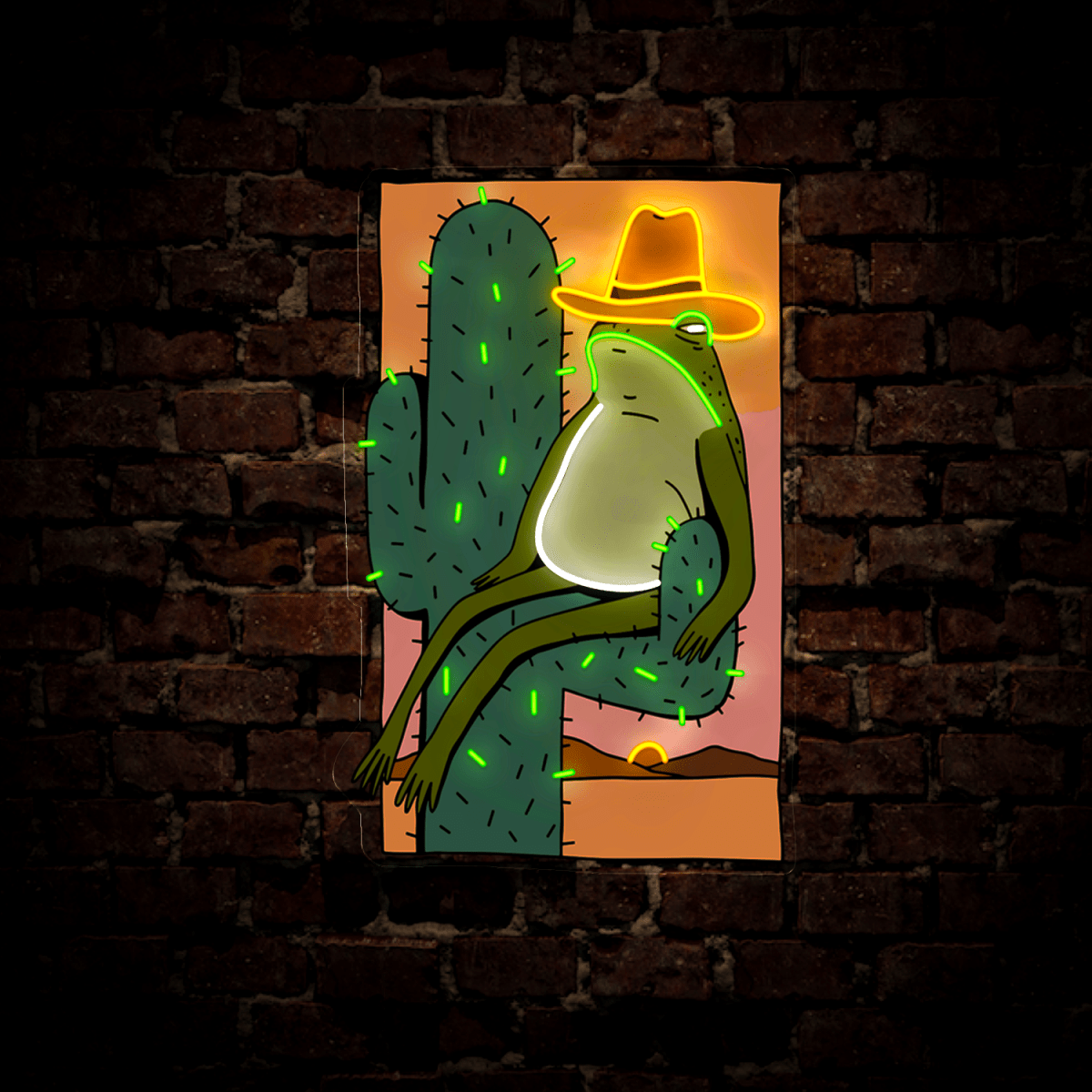Cowboy Frog Artwork Neon Sign - Reels Custom