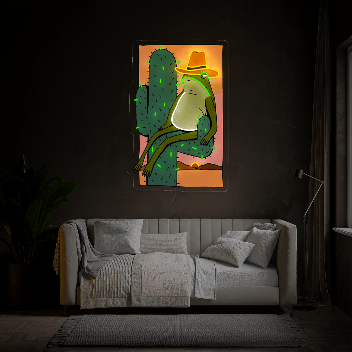 Cowboy Frog Artwork Neon Sign - Reels Custom