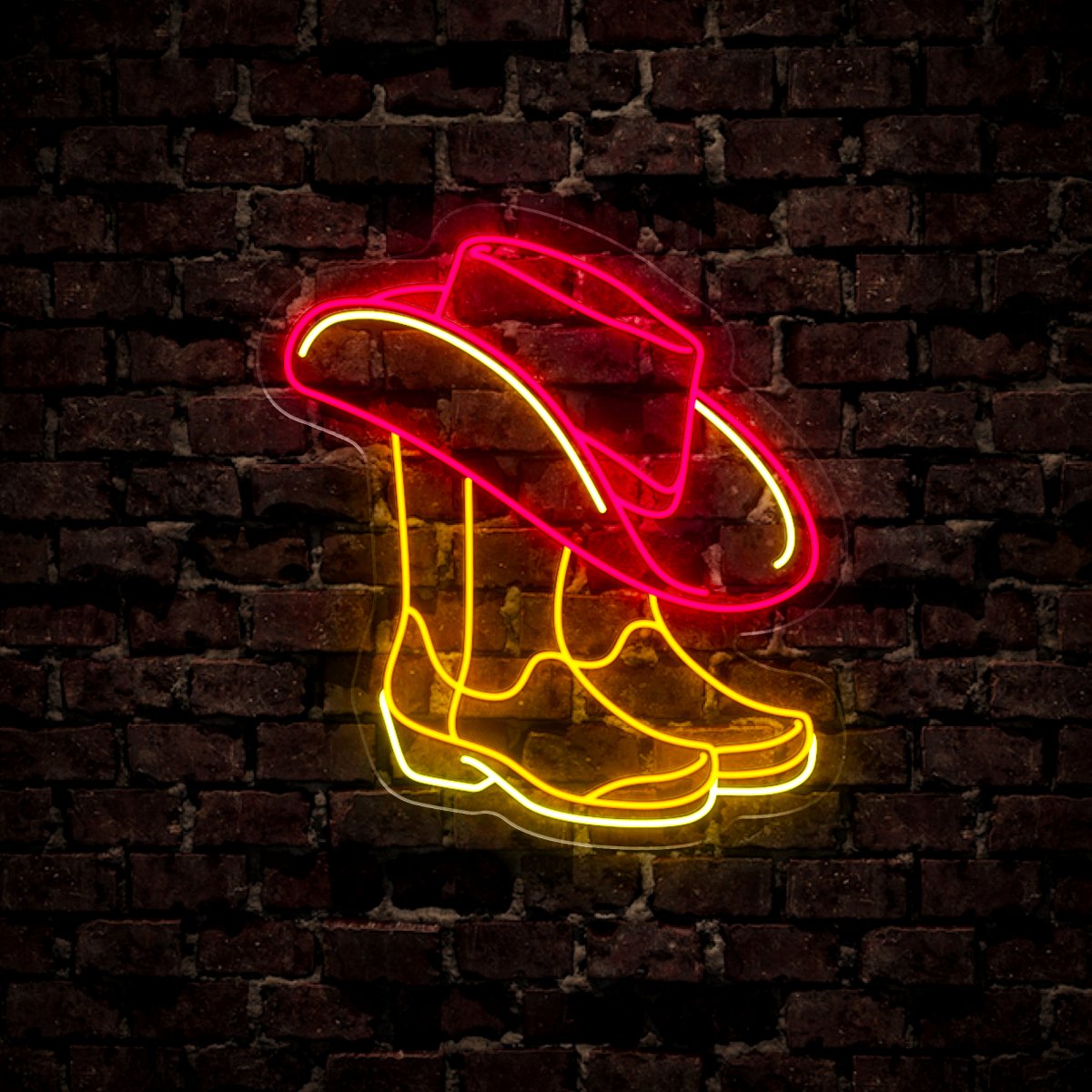 Cowboy Hat Shoe Neon Sign - Reels Custom