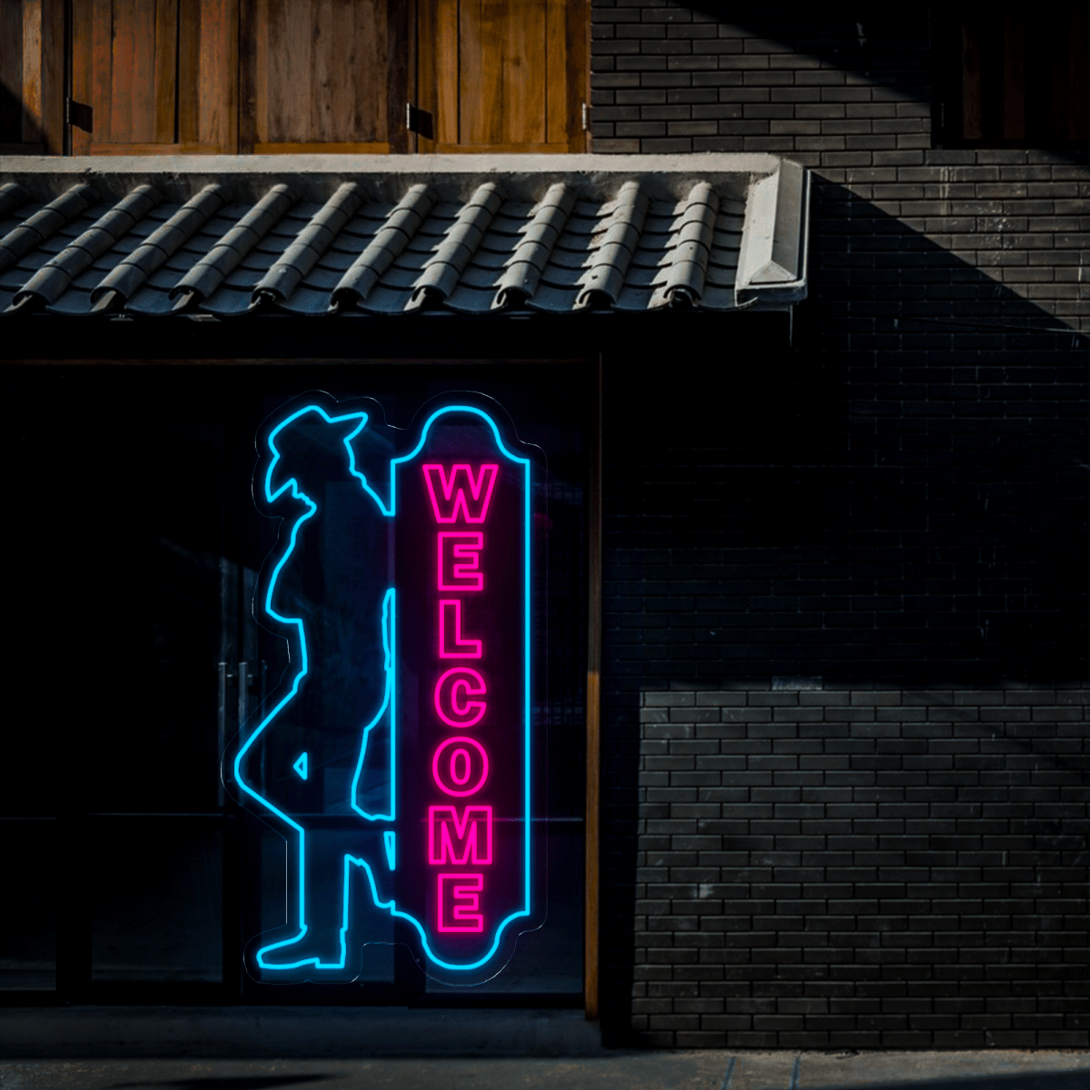 Cowboy Welcome Board Neon Sign - Reels Custom
