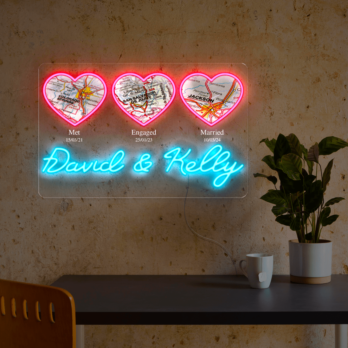 Custom Anniversary Artwork Neon Sign - Reels Custom