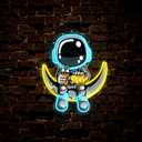 Cute Astronaut on the Moon Artwork Led Neon Sign - Reels Custom