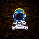 Cute Astronaut Playing Game Artwork Led Neon Sign - Reels Custom