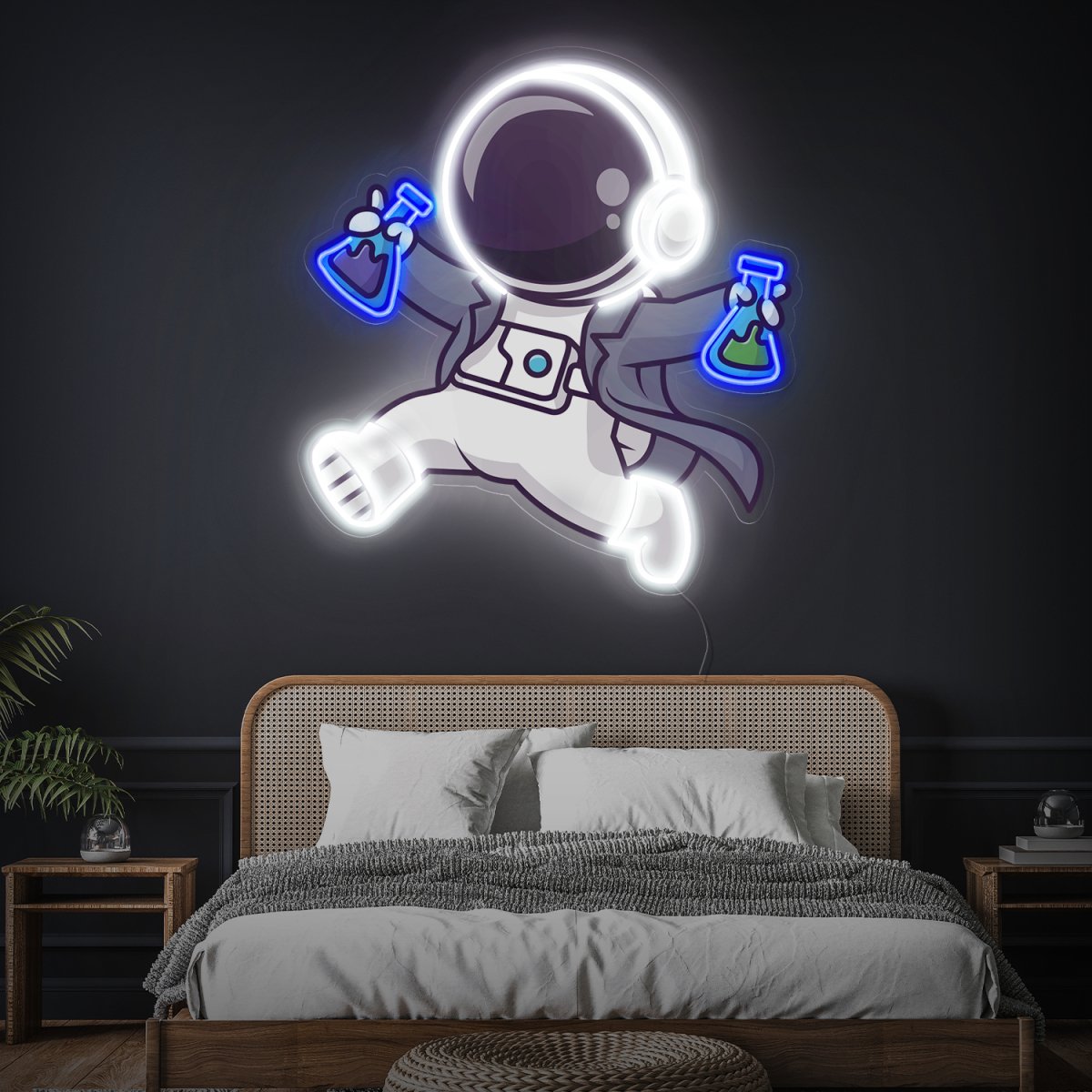 Cute Astronaut Scientist Space Artwork Led Neon Sign - Reels Custom