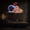 Cute Astronaut Sleeping With Rocket Space Artwork Led Neon Sign - Reels Custom