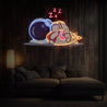 Cute Astronaut Sleeping With Rocket Space Artwork Led Neon Sign - Reels Custom