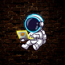 Cute Astronaut Working On Laptop In Space Artwork Led Neon Sign - Reels Custom
