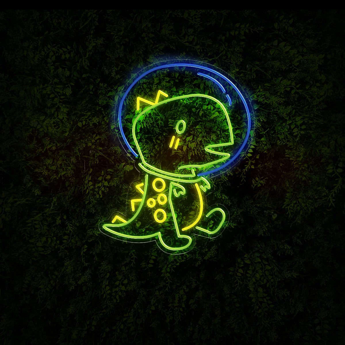 Cute Dinosaur Astronaut Space Neon Sign - Reels Custom