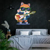 Cute Shiba Inu Playing Electric Guitar Artwork Led Neon Sign - Reels Custom