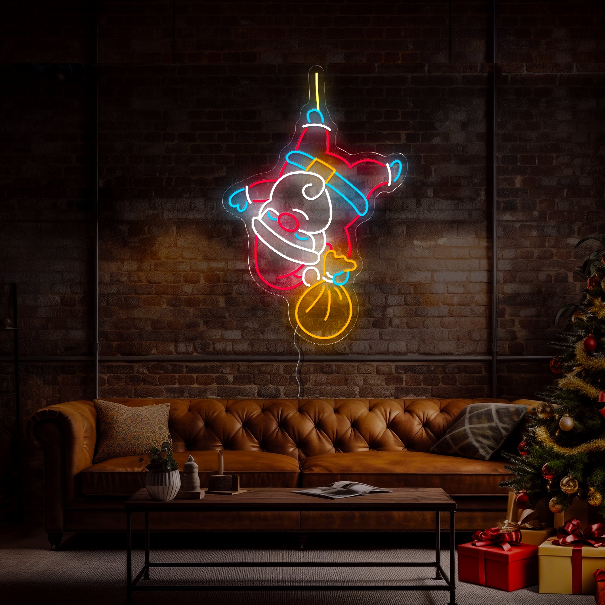 Christmas Santa  Hang Upside Led Neon Sign