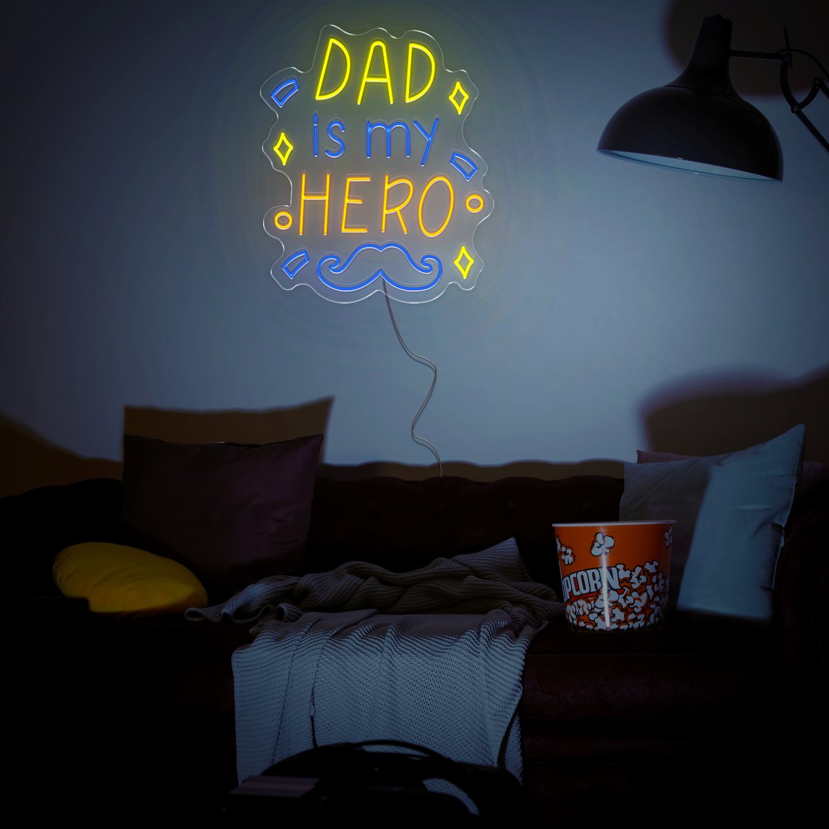 Dad Is My Hero Neon Sign - Reels Custom