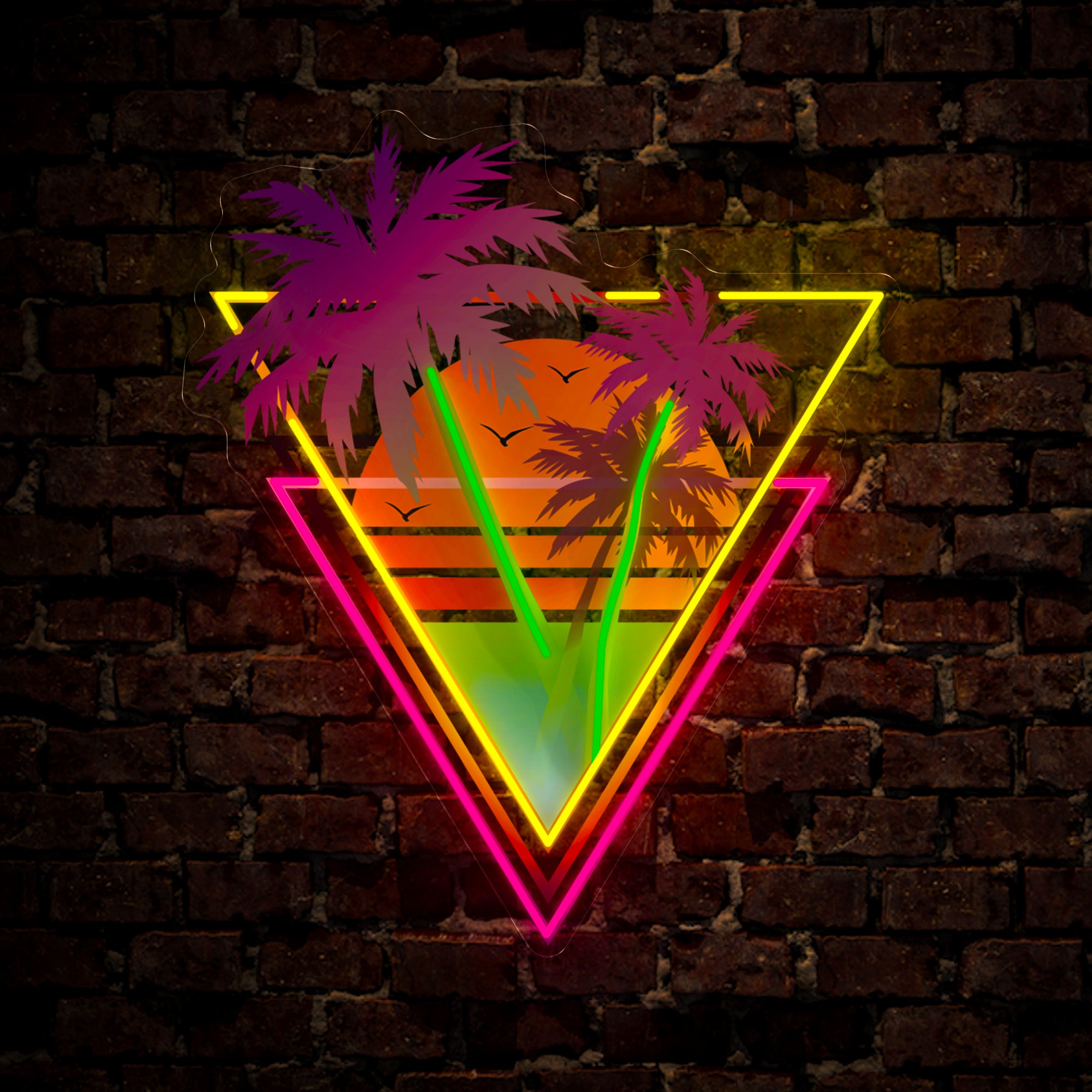 Palm Tree Beach Artwork Led Neon Sign