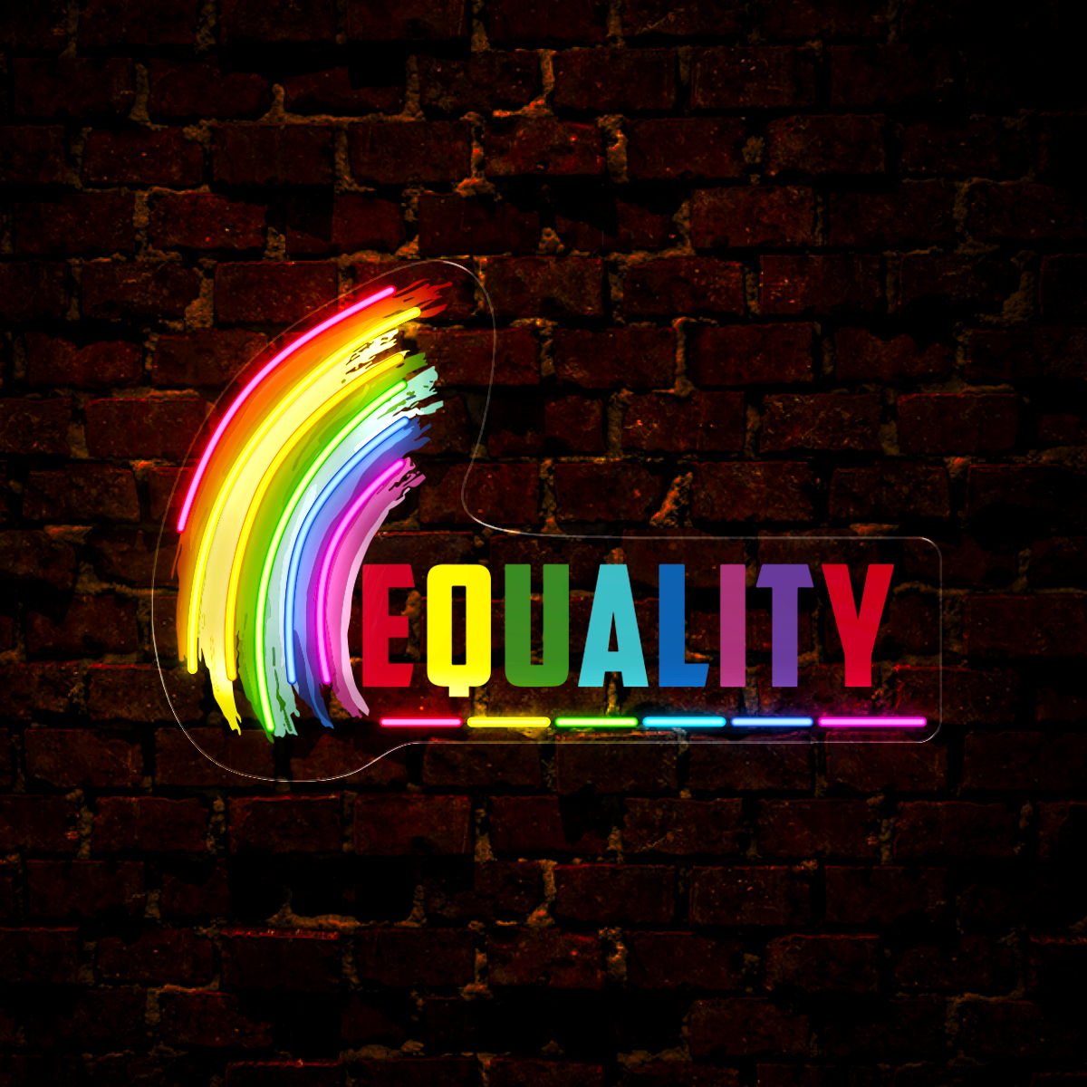 Equality Rainbow Flag LGBTQ Rights Artwork Led Neon Sign