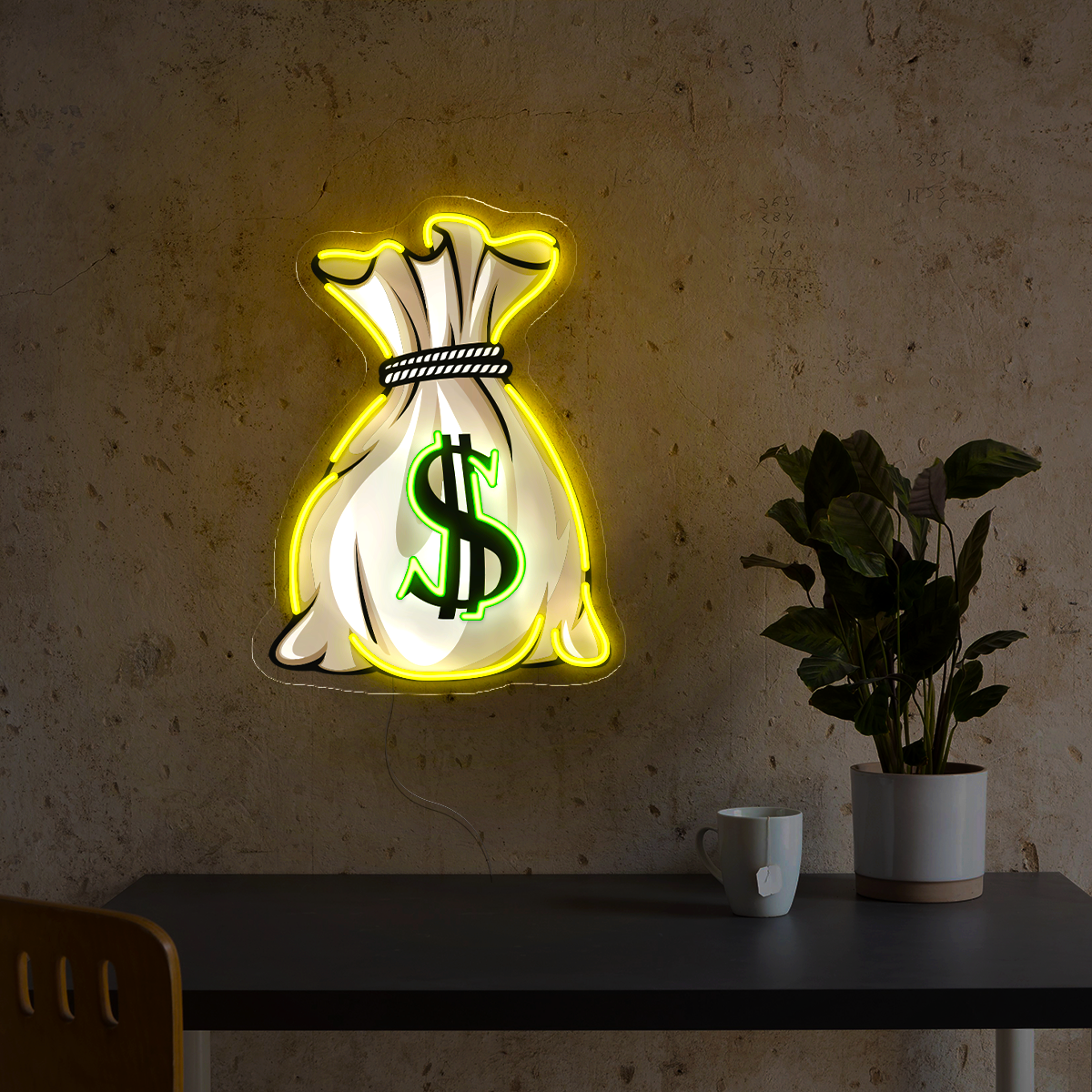 Money Bag Artwork Led Neon Sign