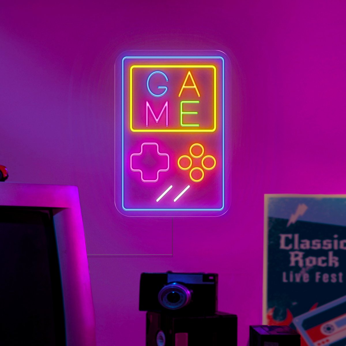 Dimmable Gaming Neon Sign Arcade Decor - Reels Custom