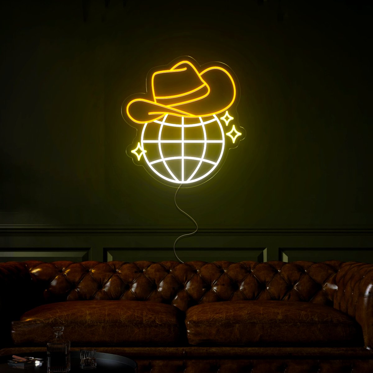 Disco Ball Cowboy Neon Sign - Reels Custom