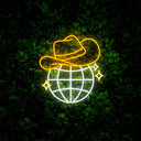 Disco Ball Cowboy Neon Sign - Reels Custom