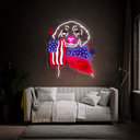 Dog Love American Flag 4th Of July Artwork Neon Sign - Reels Custom