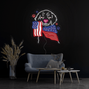 Dog Love American Flag 4th Of July Artwork Neon Sign - Reels Custom